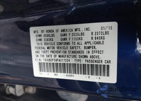 2015 Acura Tlx V6 Tech from USA, damaged, VIN 19UUB2F58FA017224